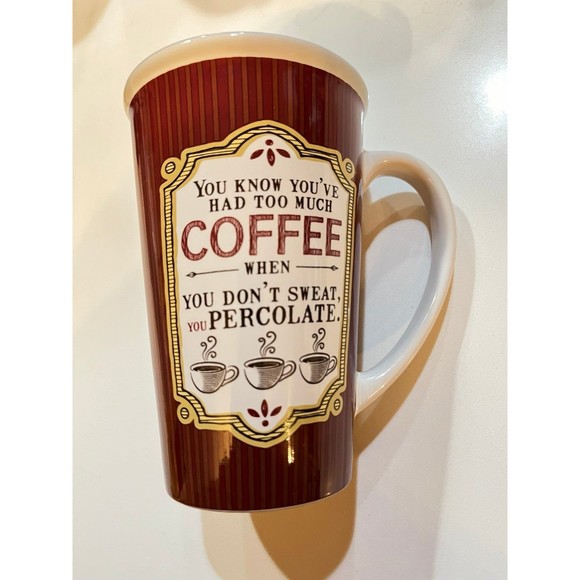 Boston Warehouse Mega Stoneware Coffee Mug/Cup Graphics For Coffee Drink - Picture 1 of 5